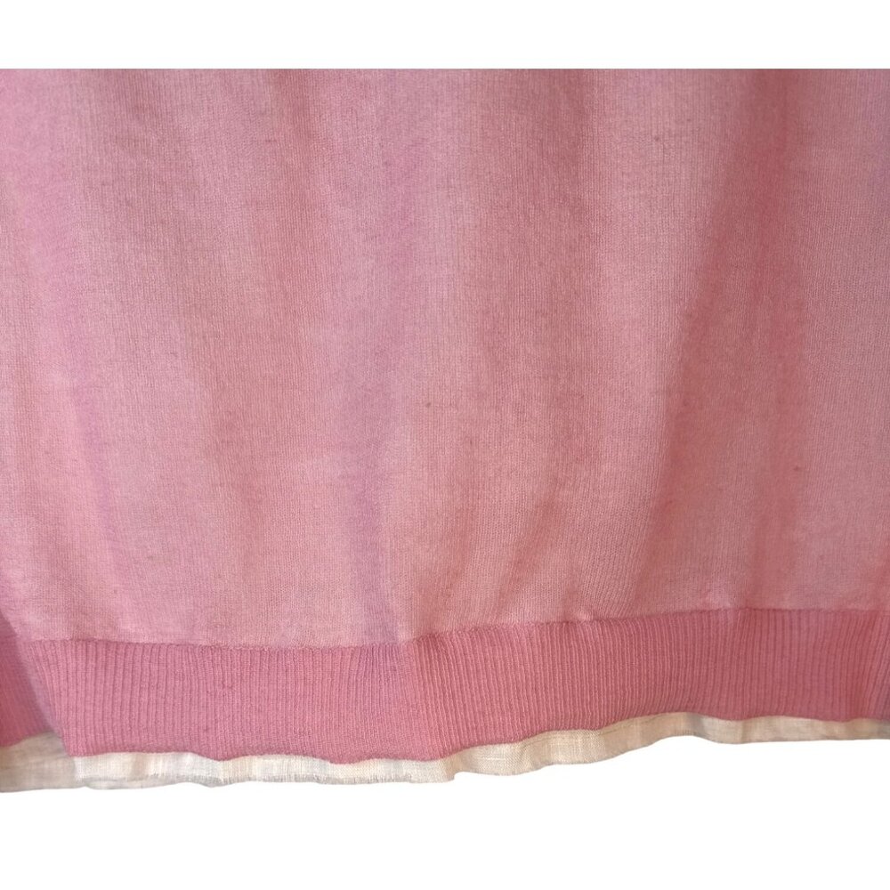 NWT ZARA Pink Medium Short Sleeve Linen Blend Dainty, Whimsical Top - Picture 15 of 16